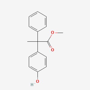 molecular formula C16H16O3 B8319775 Methyl 2-(4-hydroxyphenyl)-2-phenylpropanoate 