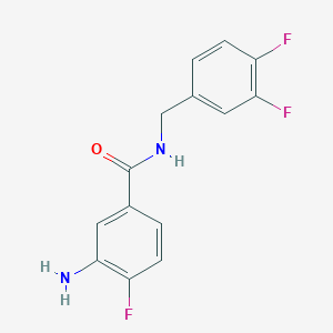 molecular formula C14H11F3N2O B8319805 3-Amino-N-(3,4-difluorobenzyl)-4-fluorobenzamide 