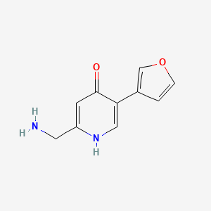 molecular formula C10H10N2O2 B8319953 2-Aminomethyl-5-furan-3-yl-pyridin-4-ol 