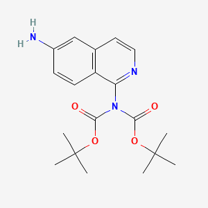 molecular formula C19H25N3O4 B8320130 tert-butyl N-(6-aminoisoquinolin-1-yl)-N-[(tert-butoxy)carbonyl]carbamate 