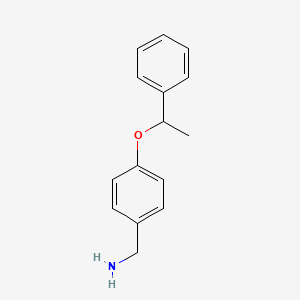 (+/-)-4-(1-Phenyl-ethoxy)-benzylamine