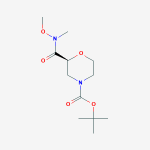 molecular formula C12H22N2O5 B8320815 tert-butyl(2S)-2-{[methoxy(methyl)amino]carbonyl}morpholine-4-carboxylate CAS No. 868689-64-9