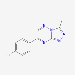 molecular formula C11H8ClN5 B8320835 1,2,4-Triazolo(4,3-b)(1,2,4)triazine, 7-(4-chlorophenyl)-3-methyl- CAS No. 71347-41-6