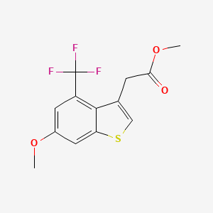 molecular formula C13H11F3O3S B8320940 Methyl 2-[6-methoxy-4-(trifluoromethyl)benzo[b]thiophen-3-yl]acetate 