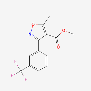 molecular formula C13H10F3NO3 B8321110 Methyl 5-Methyl-3-[3-(trifluoromethyl)phenyl]isoxazole-4-carboxylate 