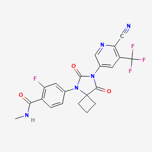 4-(7-(6-Cyano-5-(trifluoromethyl)pyridin-3-yl)-6,8-dioxo-5,7-diazaspiro(3.4)octan-5-yl)-2-fluoro-N-methylbenzamide