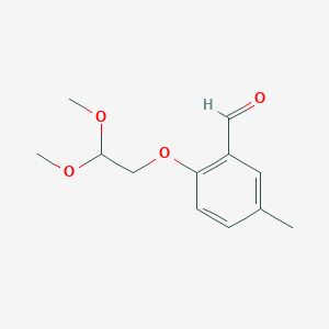 molecular formula C12H16O4 B8321240 2-(2,2-Dimethoxy-ethoxy)-5-methyl-benzaldehyde 