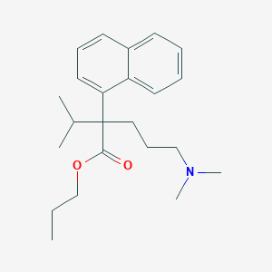 molecular formula C23H33NO2 B083213 Propyl 5-(dimethylamino)-2-naphthalen-1-yl-2-propan-2-ylpentanoate CAS No. 13349-33-2