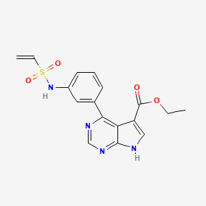 Ethyl 4-{3-[(ethenylsulfonyl)amino]phenyl}-7H-pyrrolo[2,3-d]pyrimidine-5-carboxylate
