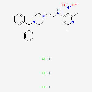 1-Piperazineethanamine, N-(2,6-dimethyl-3-nitro-4-pyridinyl)-4-(diphenylmethyl)-, trihydrochloride