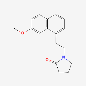 molecular formula C17H19NO2 B8321542 N-(2-(7-Methoxynaphth-1-yl)ethyl)pyrrolidin-2-one CAS No. 138112-83-1