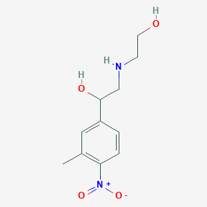 molecular formula C11H16N2O4 B8321966 (RS)-2-(2-hydroxyethylamino)-1-(3-methyl-4-nitrophenyl)ethanol 