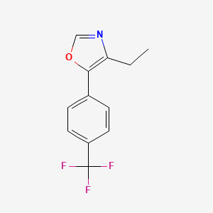 molecular formula C12H10F3NO B8321989 4-Ethyl-5-[4-(trifluoromethyl)phenyl]oxazole 