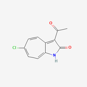 molecular formula C11H8ClNO2 B8321999 3-Acetyl-6-chloro-1,2-dihydro-2-oxocyclohepta[b]pyrrole 