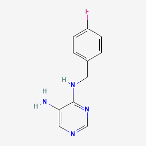 molecular formula C11H11FN4 B8322016 N4-[(4-fluorophenyl)methyl]-4,5-pyrimidinediamine 