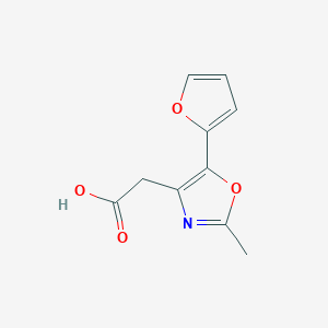 molecular formula C10H9NO4 B8322041 2-[2-Methyl-5-(2-furyl)-4-oxazolyl]acetic acid 