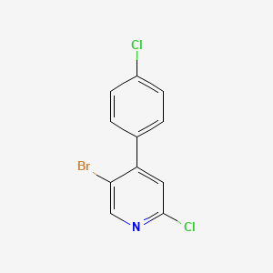 molecular formula C11H6BrCl2N B8322046 5-Bromo-2-chloro-4-(4-chlorophenyl)pyridine 