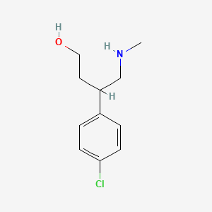 molecular formula C11H16ClNO B8322072 3-(4-chloropenyl)-N-methyl-4-amino-1-butanol 
