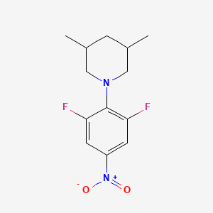 molecular formula C13H16F2N2O2 B8322094 1-(2,6-Difluoro-4-nitrophenyl)-3,5-dimethylpiperidine 