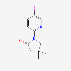 molecular formula C11H13IN2O B8322096 1-(5-Iodopyridin-2-yl)-4,4-dimethylpyrrolidin-2-one 