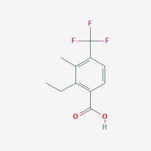 molecular formula C11H11F3O2 B8322100 2-Ethyl-3-methyl-4-trifluoromethyl-benzoic acid 