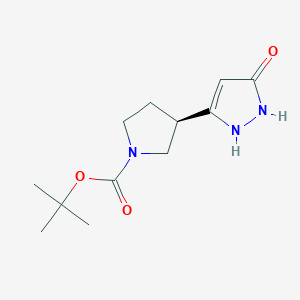 (R)-3-(5-hydroxy-1H-pyrazol-3-yl)-pyrrolidine-1-carboxylic acid tert-butyl ester