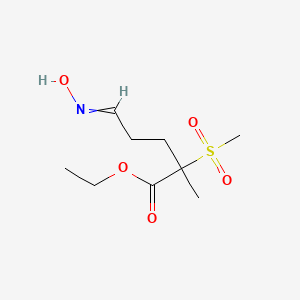 molecular formula C9H17NO5S B8322210 Ethyl 5-(hydroxyimino)-2-methyl-2-(methylsulfonyl)pentanoate 