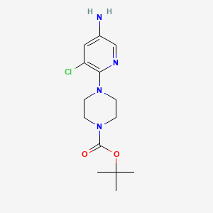 molecular formula C14H21ClN4O2 B8322323 tert-butyl 4-(5-amino-3-chloropyridin-2-yl)piperazine-1-carboxylate 