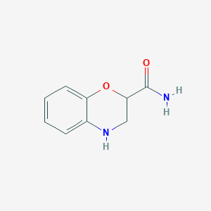 molecular formula C9H10N2O2 B083225 3,4-Dihydro-2H-1,4-benzoxazine-2-carboxamide CAS No. 13582-93-9