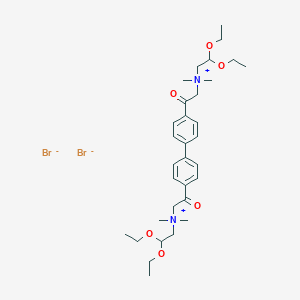 molecular formula C32H50Br2N2O6 B083227 (1,1'-Biphenyl)-4,4'-diethanaminium, N,N'-bis(2,2-diethoxyethyl)-N,N,N',N'-tetramethyl-beta,beta'-dioxo-, dibromide CAS No. 13717-24-3