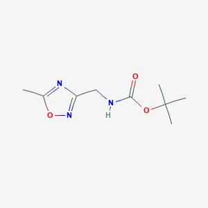 molecular formula C9H15N3O3 B8322751 Tert-butyl [(5-methyl-1,2,4-oxadiazol-3-yl)methyl]carbamate 