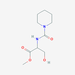 molecular formula C10H18N2O4 B8322866 Methyl 3-hydroxy-2-[(1-piperidinylcarbonyl)amino]propionate 