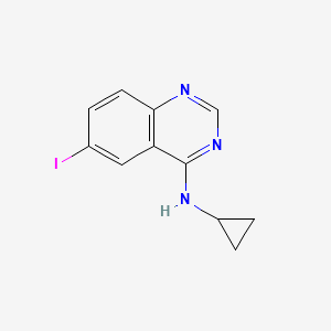 molecular formula C11H10IN3 B8323019 N-cyclopropyl-6-iodo-quinazolin-4-amine 