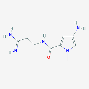 molecular formula C9H15N5O B083231 Pyrrole-2-carboxamide, N-(2-amidinoethyl)-4-amino-1-methyl- CAS No. 14559-42-3