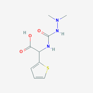 molecular formula C9H13N3O3S B8323153 alpha-Dimethylhydrazinocarbonylamino-2-thiopheneacetic acid 