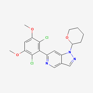 molecular formula C19H19Cl2N3O3 B8323217 6-(2,6-dichloro-3,5-dimethoxyphenyl)-1-(tetrahydro-2H-pyran-2-yl)-1H-pyrazolo[4,3-c]pyridine 