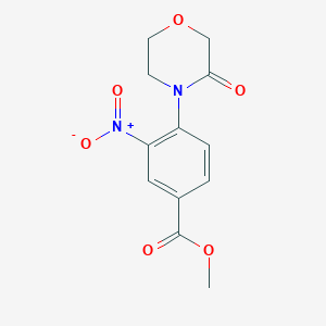 molecular formula C12H12N2O6 B8323222 Methyl 4-(morpholin-3-on-4-yl)-3-nitro-benzoate 