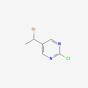 molecular formula C6H6BrClN2 B8323245 5-(1-Bromoethyl)-2-chloropyrimidine 