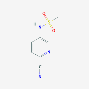 molecular formula C7H7N3O2S B8323295 N-(6-cyanopyridin-3-yl)methanesulfonamide 