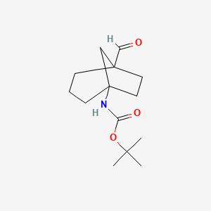 molecular formula C14H23NO3 B8323392 tert-Butyl 5-formylbicyclo[3.2.1]octan-1-ylcarbamate 