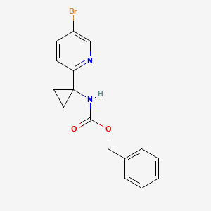molecular formula C16H15BrN2O2 B8323527 benzyl N-[1-(5-bromopyridin-2-yl)cyclopropyl]carbamate 