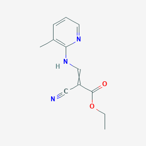 molecular formula C12H13N3O2 B8323880 Ethyl 2-cyano-3-(3-methyl-2-pyridylamino)acrylate 