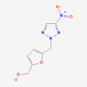 molecular formula C8H8N4O4 B8324075 [5-(4-Nitro-[1,2,3]triazol-2-ylmethyl)-furan-2-yl]-methanol 