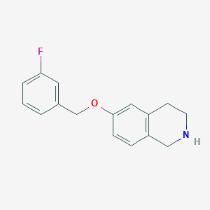 molecular formula C16H16FNO B8324106 6-(3-Fluoro-benzyloxy)-1,2,3,4-tetrahydro-isoquinoline 