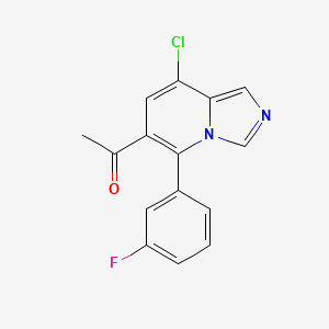 1-[8-Chloro-5-(3-fluorophenyl)imidazo[1,5-a]pyridine-6-yl]ethanone
