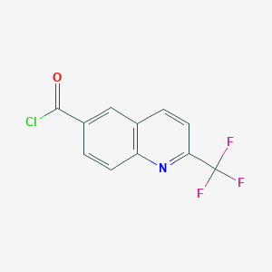 molecular formula C11H5ClF3NO B8324160 2-(Trifluoromethyl)quinoline-6-carboxylic acid chloride 
