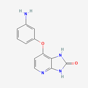 molecular formula C12H10N4O2 B8324420 7-(3-aminophenoxy)-1H-imidazo[4,5-b]pyridin-2(3H)-one 