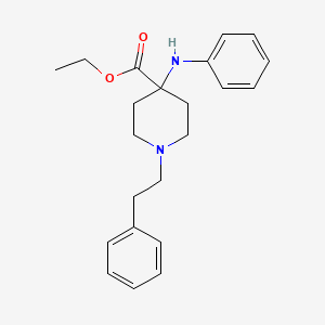 molecular formula C22H28N2O2 B8324553 Ethyl 1-phenethyl-4-(phenylamino)piperidine-4-carboxylate 