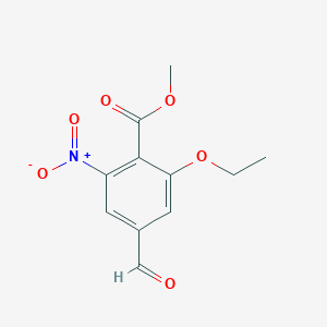 molecular formula C11H11NO6 B8324599 Methyl 2-ethoxy-4-formyl-6-nitrobenzoate 