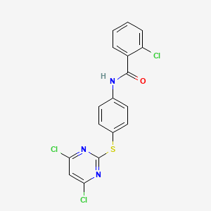 2-Chloro-N-(4-(4,6-dichloropyrimidin-2-ylthio)phenyl)benzamide